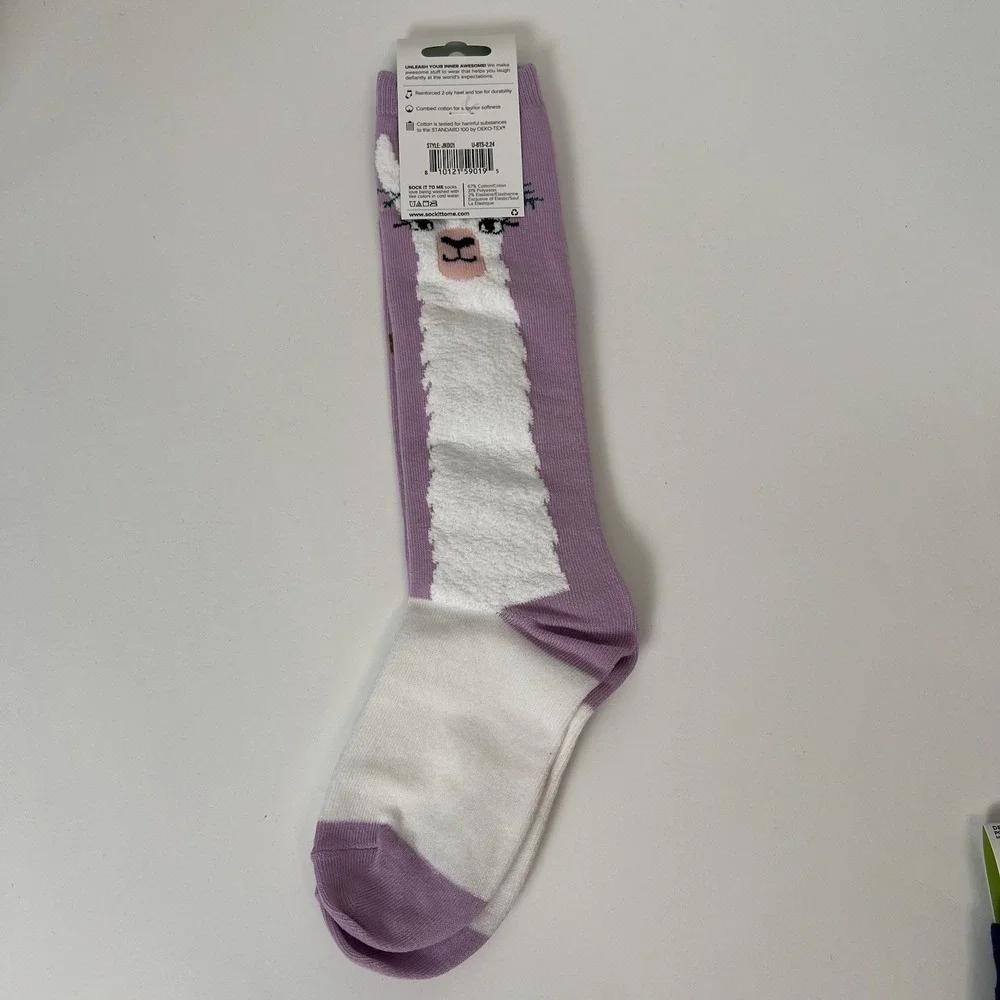 Sock it to me‎ Junior knee high-LLAMA Queen Fuzzy Age 7-10 Shoe 1-5